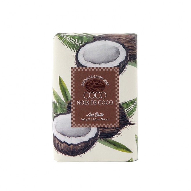 Мыло туалетное Ach. Brito Coconut Soap 160 г (Кокосовое)
