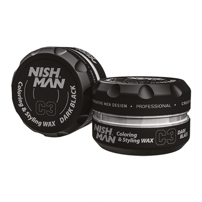 Воск для окрашивания волос Nishman hair coloring wax (dark black) C3 100 мл