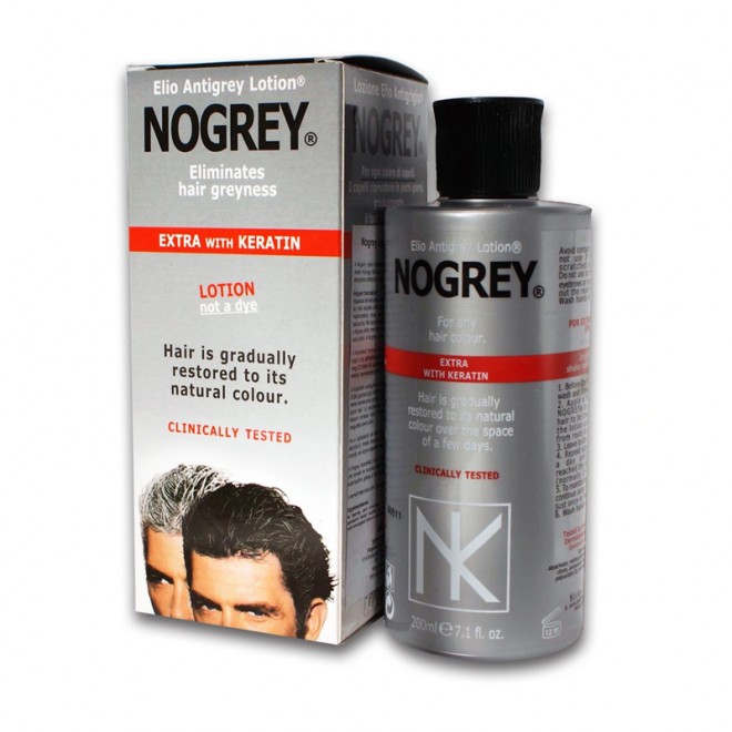 Оригинальный восстановитель цвета волос с кератином Nogrey Natural Extra Anti-Gray Lotion 200 ml