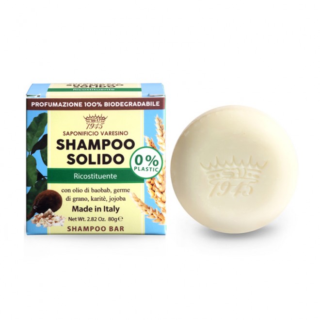 Твердый шампунь для волос Saponificio Varesino Shampoo Solido Ricostituente 80 г