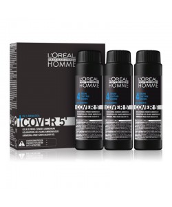Система маскування сивого волосся рівень 4 L’Oréal Professionnel Homme Cover 5' Brown 3 x 50 мл