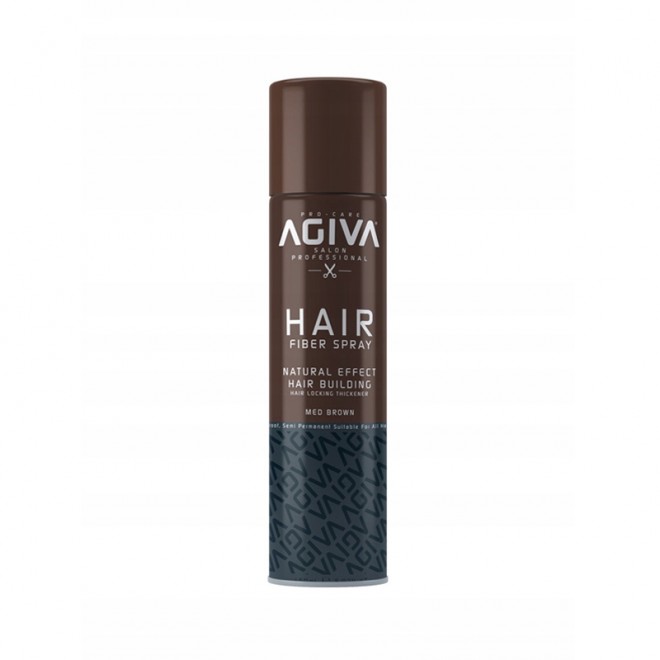 Кератиновое волокно для наращивания волос Agiva Hair Fiber Spray (Brown) 150 мл
