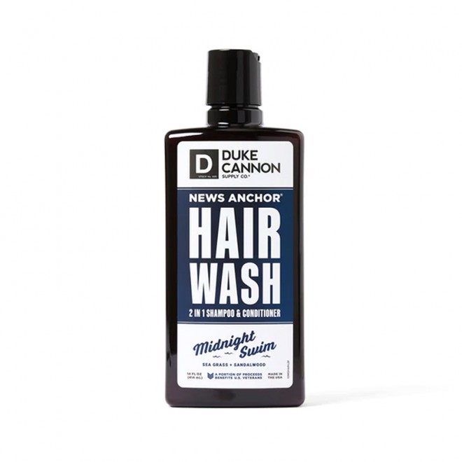 Шампунь 2 в 1 Duke Cannon News Anchor Hair Wash Midnight Swim 414 мл