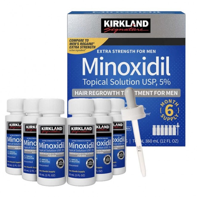 Засіб для росту волосся Minoxidil Kirkland Hair Regrowth Treatment 5% 6 x 60 мл