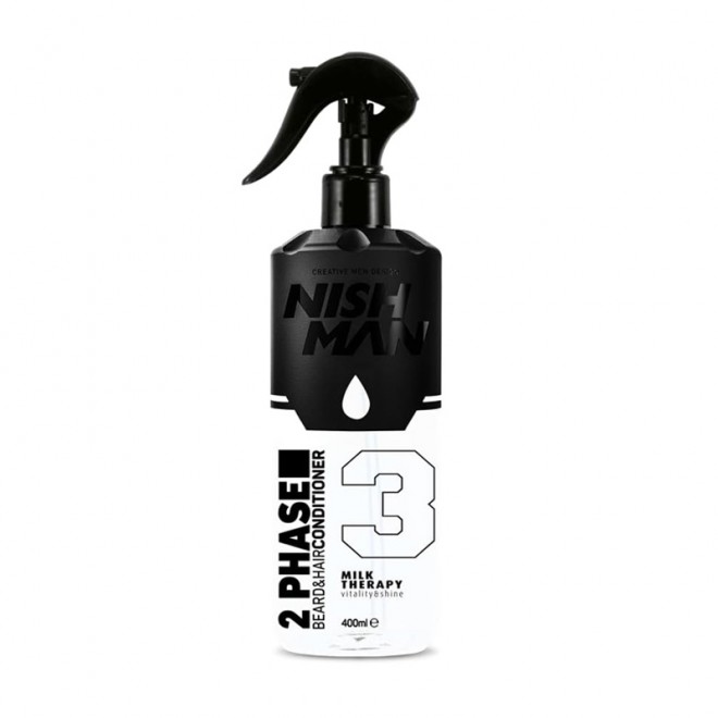 Кондиціонер 2-х фазний для волосся та бороди Nishman Beard & Hair Milk Therapy Conditioner 400 мл