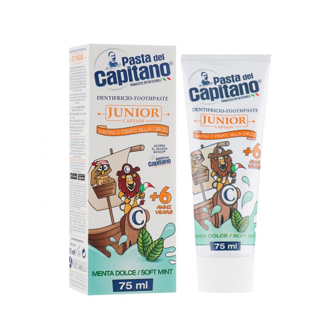 Зубна паста для дітей Pasta del Capitano Junior Menta Dolce 75 мл