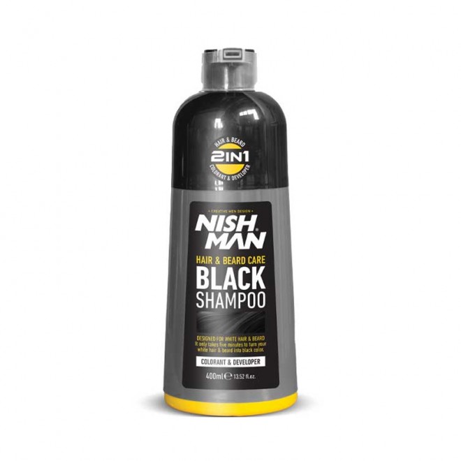 Шампунь для волос и бороды Nishman Hair & Beard Black Shampoo 400 мл