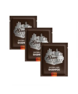 Шампунь для маскировки волос The Shave Factory Brown Hair Shampoo 10 x 25 мл (коричневый)