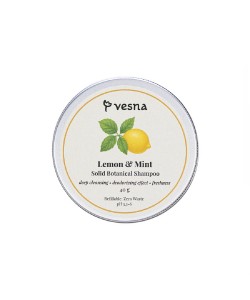 Твёрдый шампунь для волос Vesna Лимон и Мята 80 г Твёрдый шампунь для волос Vesna Лимон и Мята 80 г