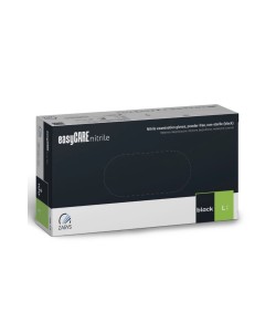 Нитриловые перчатки easyCARE Nitrile Black, черные, неопудренные (100 шт./уп.) размер L