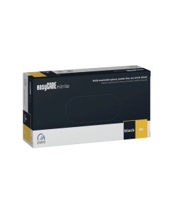 Нитриловые перчатки easyCARE Nitrile Black, черные, неопудренные (100 шт./уп.) размер M 