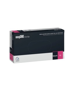 Нитриловые перчатки easyCARE Nitrile Black, черные, неопудренные (100 шт./уп.) размер S 