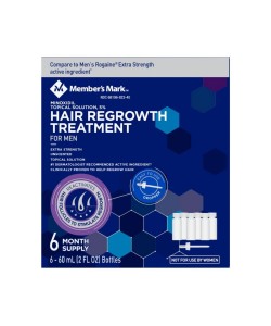 Міноксидил 5% для чоловіків Member's Mark Minoxidil Topical Solution (лосьйон проти випадіння волосся), 6x60 мл