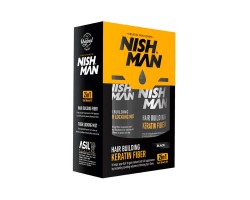Наращивание волос кератиновым волокном Nishman Hair Building Keratin Fiber Black 20g + 100ml