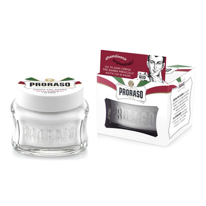 Крем до бритья Proraso White (New Version) Pre-shaving cream зеленый чай для чувствительной кожи 100 мл