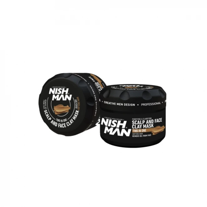 Маска для обличчя з глини Nishman Scalp & Face Clay Mask 450 г – глибоке очищення шкіри обличчя та голови | детокс, матування, підготовка до стайлінгу