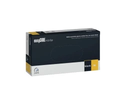 Нітрилові рукавички easyCARE nitrile black, чорні, без пудри (100 шт./уп.) розмір M