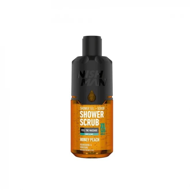 Гель для душу з мінеральним скрабом Nishman Honey Peach 480 мл – глибоке очищення та аромат медового персика