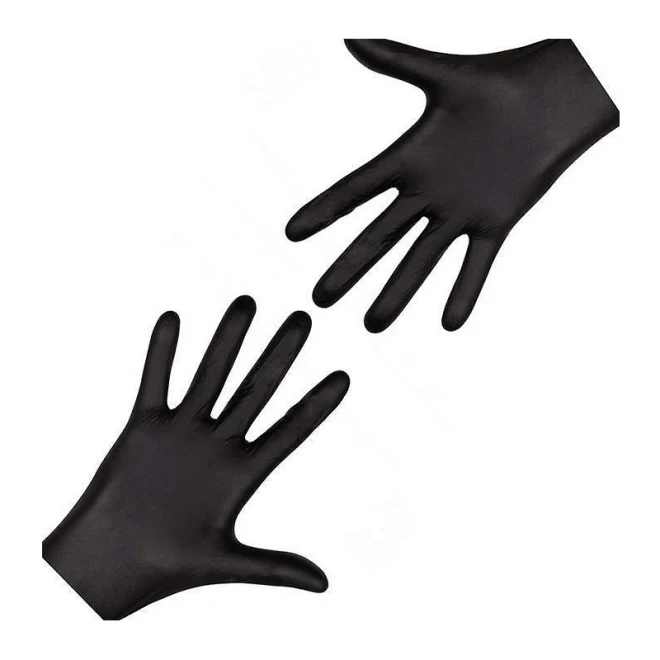 Нітрилові рукавиці без пудри Nitrylex Black Protective Gloves розмір XL