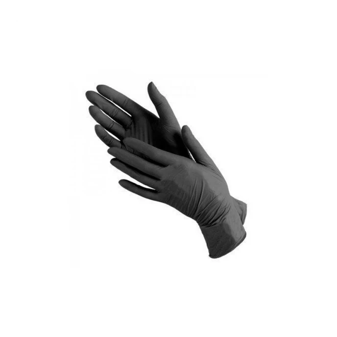 Нітрилові рукавиці без пудри Nitrylex Black Protective Gloves розмір M