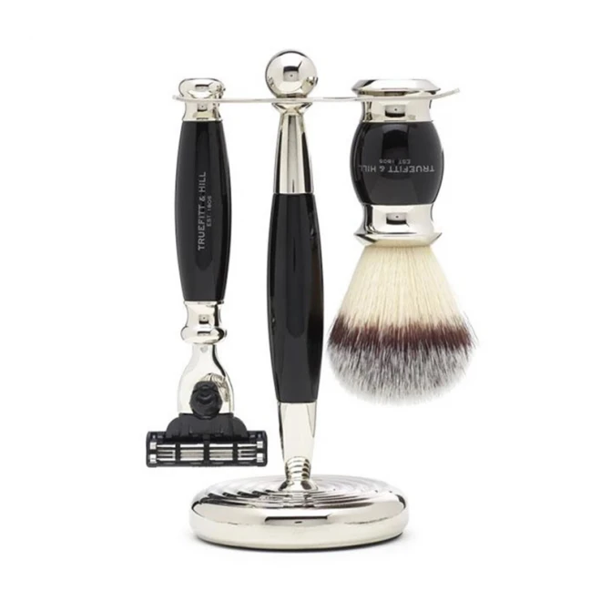 Набір для гоління Truefitt & Hill Edwardian Collection Mach 3 Ebony (Synthetic Hair Brush)