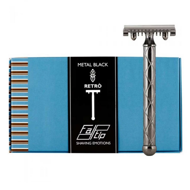Станок для гоління Т-подібний Fatip Retro Black Metal 42117