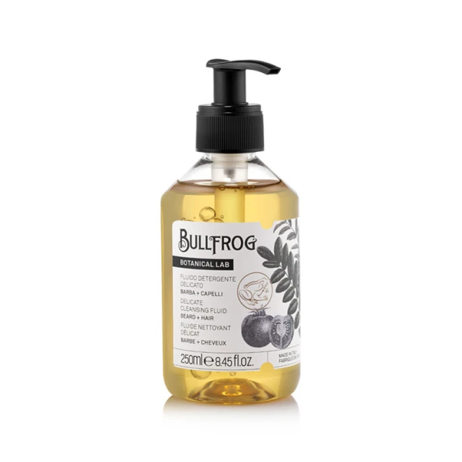 Шампунь для бороди та волосся Bullfrog Beard And Hair Delicate Cleansing Fluid 250 мл