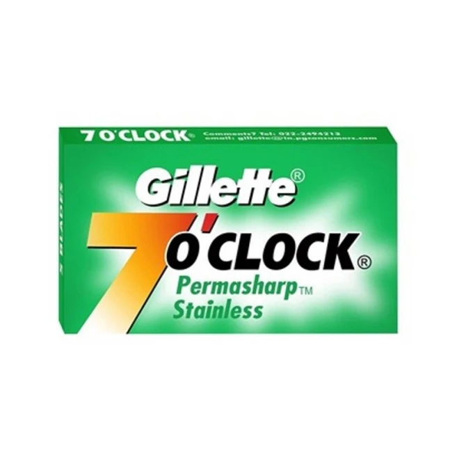 Леза Gillette 7 O’Clock Permasharp Stainless 10 шт