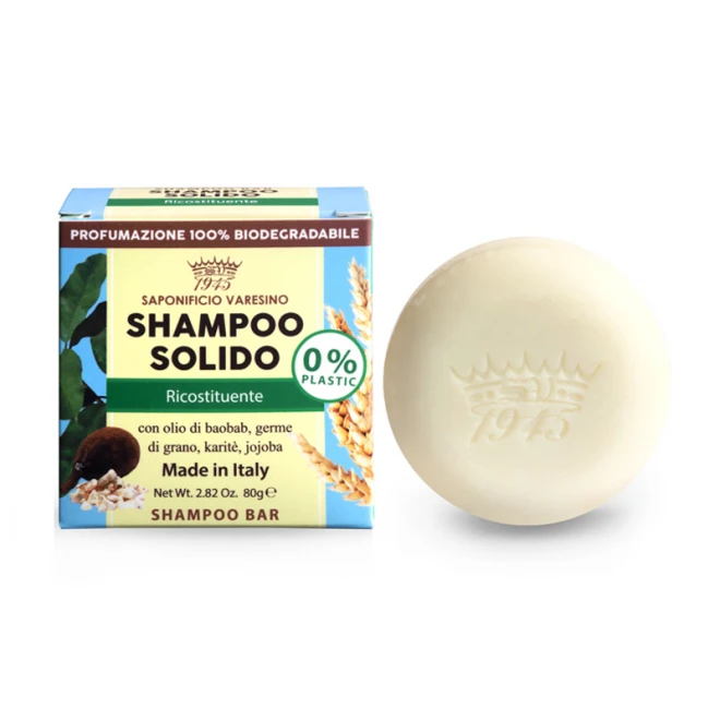 Твердий шампунь для волосся Saponificio Varesino Shampoo Solido Ricostituente 80 г