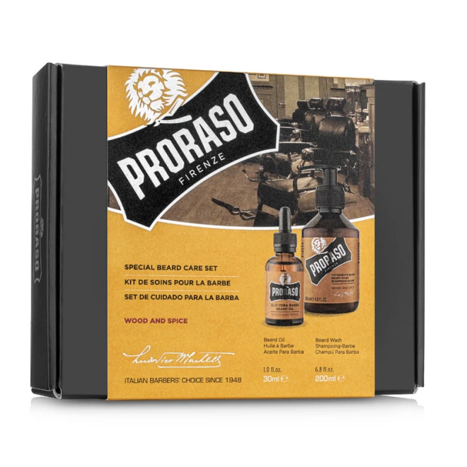 Набір для бороди Proraso Duo Pack Oil + Shampoo Wood & Spice