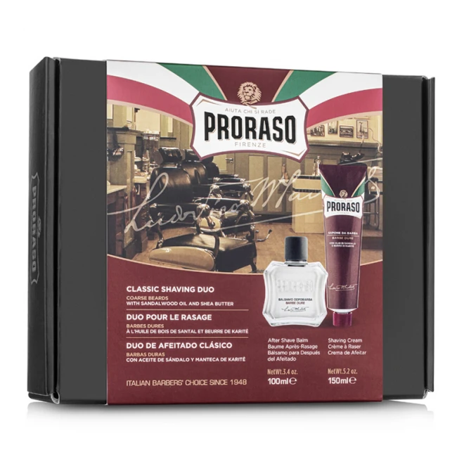 Набір для гоління Proraso Duo Pack Tube + Balm Sandalwood