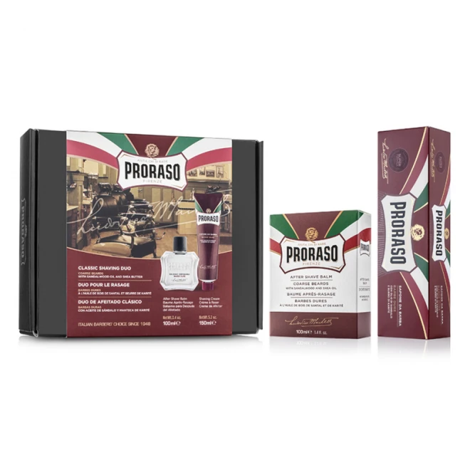 Набір для гоління Proraso Duo Pack Tube + Balm Sandalwood