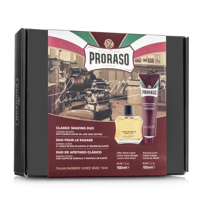 Набір для гоління Proraso Duo Pack Tube + Lotion Sandalwood