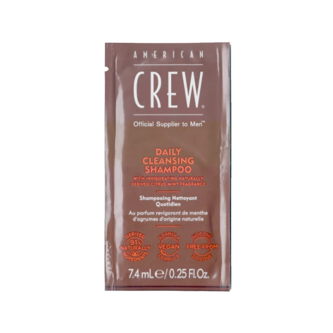 Тестер шампуню для очищення волосся American Crew Daily Cleansing Shampoo 7.4 мл