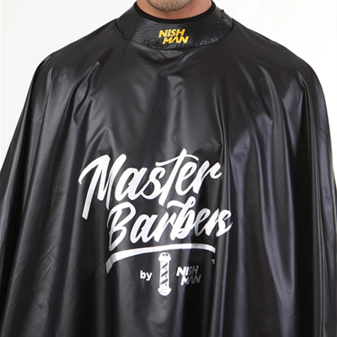 Перукарський пенюар Nishman Barber Cape Black & Yellow