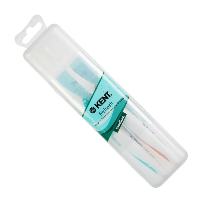 Дві зубні щітки Kent Refresh Twinpack Medium