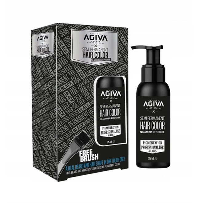 Спрей для тимчасового фарбування волосся Agiva Semi Permament Hair Color Black 125 мл