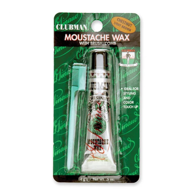 Віск для вкладання та підфарбовування бороди Clubman Pinaud Moustache Wax Chestnut 14 г