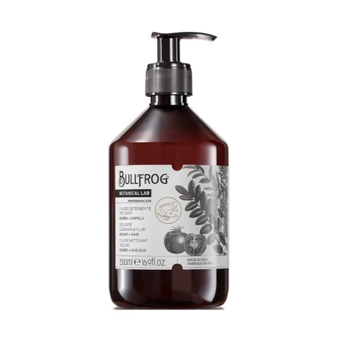 Шампунь для бороди та волосся Bullfrog Beard And Hair Delicate Cleansing Fluid 500 мл
