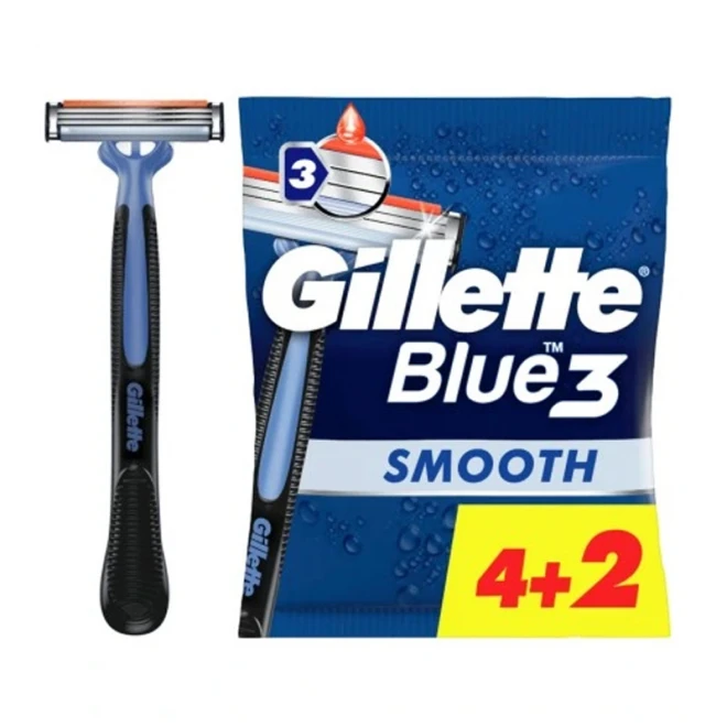Станки для гоління одноразові Gillette Blue 3 Smooth 6 шт