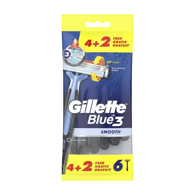 Станки для гоління одноразові Gillette Blue 3 Smooth 6 шт
