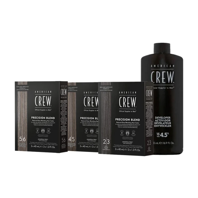 Набір для маскування сивого волосся American Crew Precision Blend Bundle 3 x (3 x 40 мл) + 500 мл