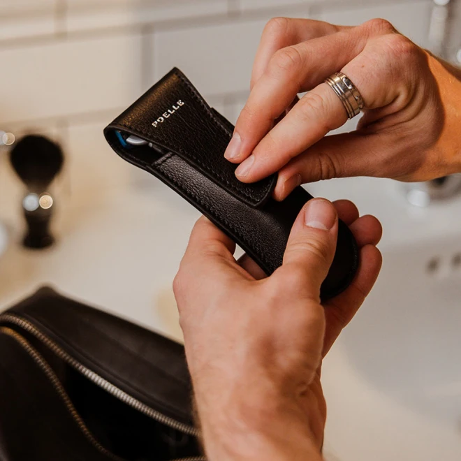 Чохол для станка шкіряний Poelle (чорний)