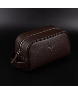 Косметичка кожаная Poelle King (коричневая)