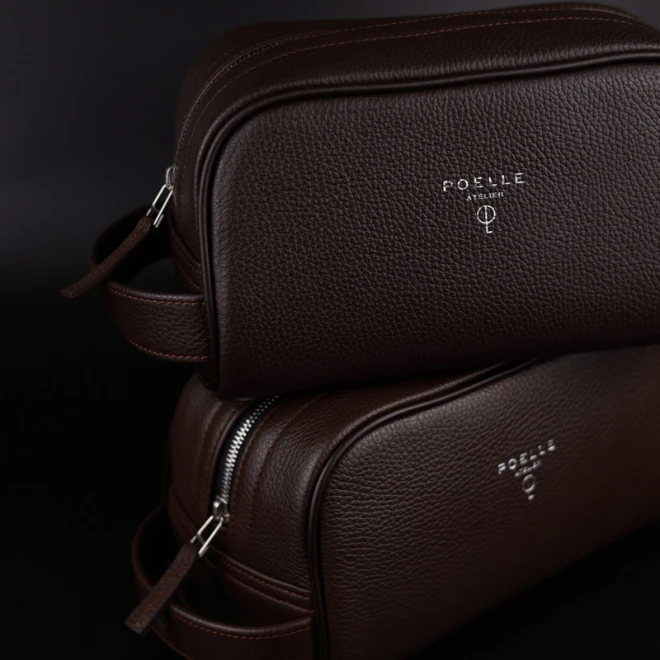 Косметичка шкіряна Poelle King (коричнева)