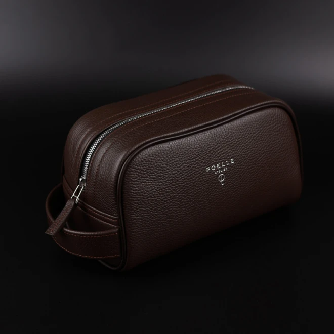 Косметичка шкіряна Poelle King (коричнева)