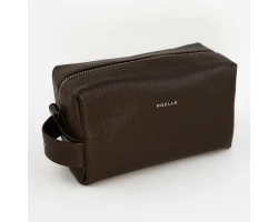 Косметичка шкіряна Poelle Lux розмір L (коричнева)