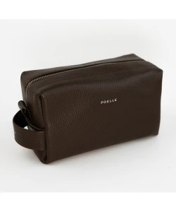 Косметичка кожаная Poelle Lux размер M (коричневая)