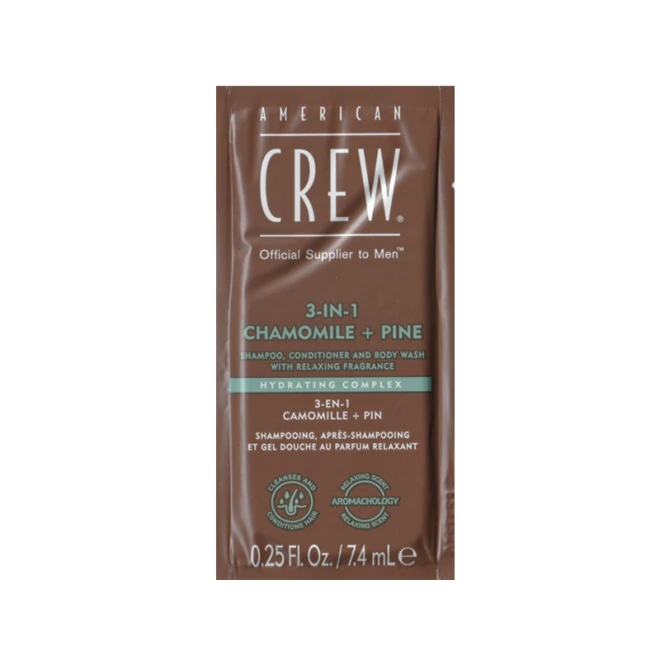 Шампунь (3 в 1) American Crew Shampoo Conditioner and Body Wash Chamomile Pine 7.4 мл (тестер)