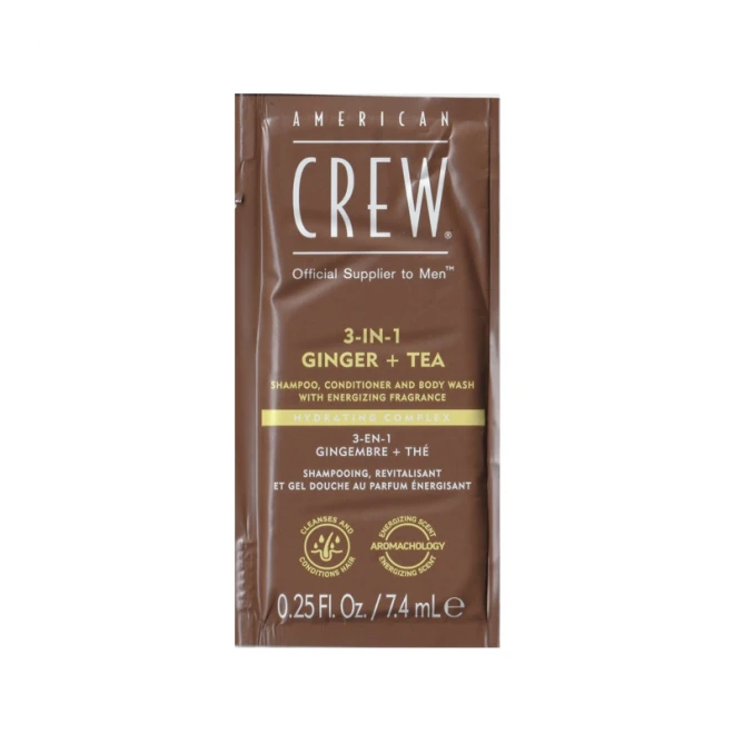 Шампунь (3 в 1) American Crew Shampoo Conditioner and Body Wash Ginger Tea 7.4 мл (тестер)